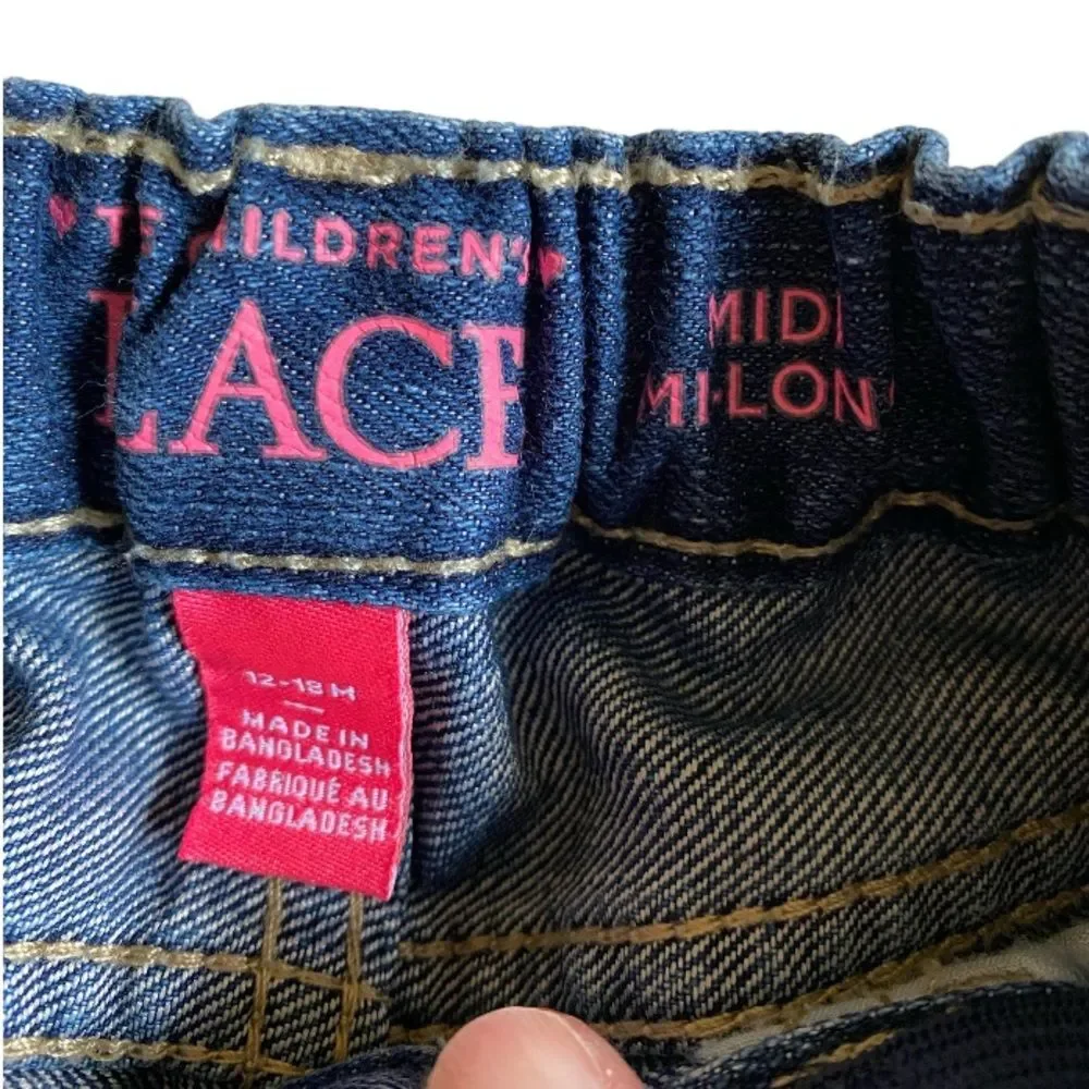 The Children's Place Toddler Girls Denim Shortie Shorts Size 12-18 M Mid Wash